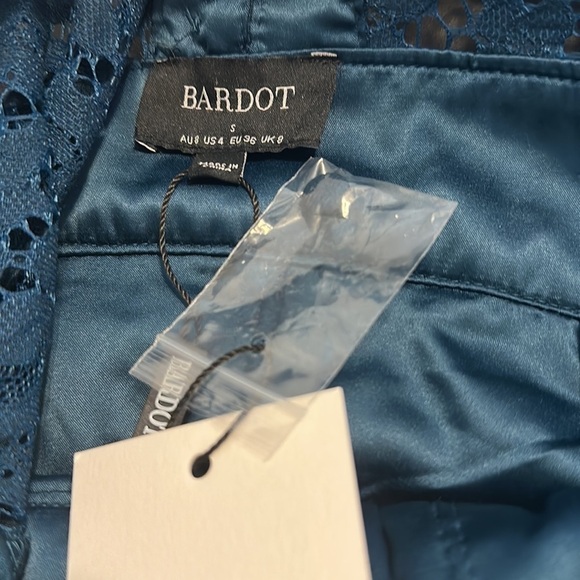 BARDOT Morgan Front Slit Lace Cocktail Dress in Ash Blue - Picture 9 of 12